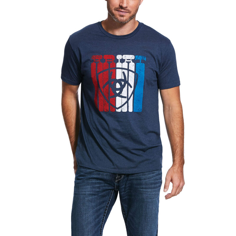 Ariat T-Shirts Herren - Standing Tall Navy ( KHOLD-2045 )